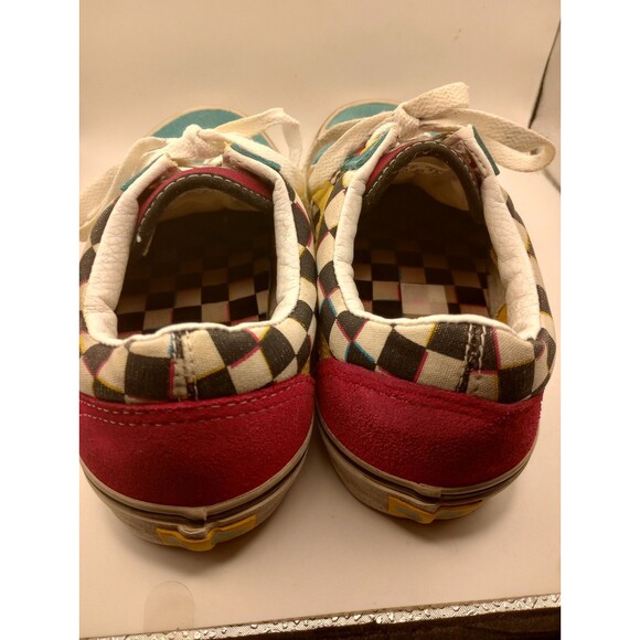 Rare Vans Off The Wall Old Skool Chex Skate Multi-Color Lace Up Shoes M 7, W 8.5 - Picture 5 of 11